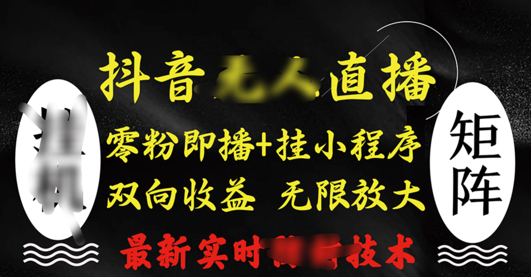 抖音无人直播最新独家玩法，小雪花+撸音浪双向收益，可矩阵放大-行行副业