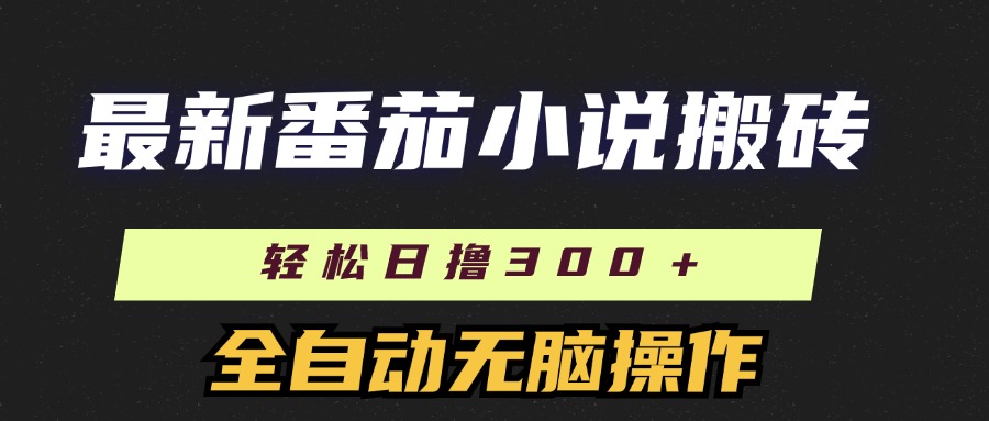 最新番茄小说搬砖，日撸300＋！全自动操作，可矩阵放大！-行行副业