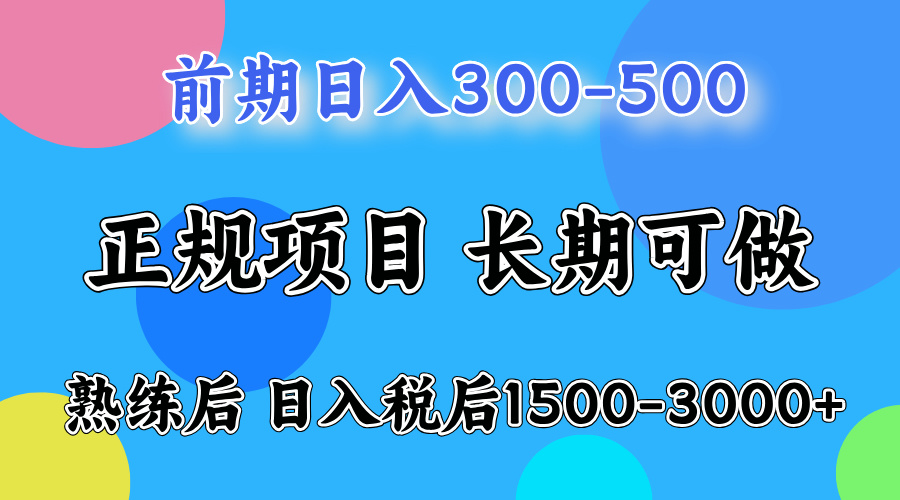 前期一天收益500+,后期每天收益2000左右-行行副业