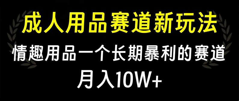 大人用品赛道新玩法，情趣用品一个长期暴利的赛道，月入10W+-行行副业