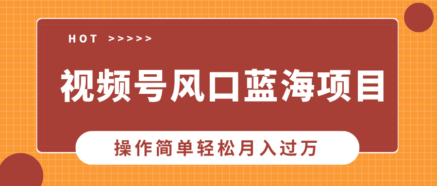 视频号风口蓝海项目，中老年人的流量密码，操作简单轻松月入过万-行行副业