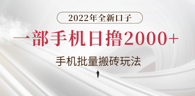 【副业项目3146期】2022年全新搬砖项目，手机批量搬运玩法，一部手机日撸1000+-行行副业
