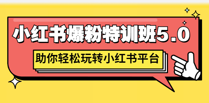 【副业项目3154期】小红书爆粉特训班5.0，助你轻松玩转小红书平台价值1380元-行行副业