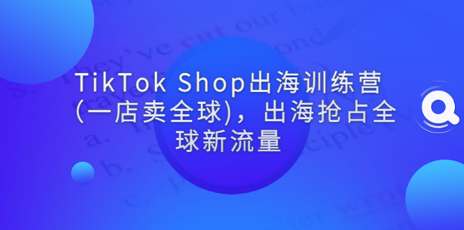 【副业项目3345期】tiktok电商怎么做（TikTok Shop出海训练营课程教你抖音跨境电商怎么做）-行行副业