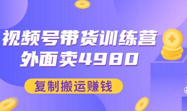 【副业项目3496期】外面卖4980【盗坤：视频号带货训练营】复制搬运赚钱（附电公商园文件）-行行副业