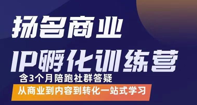【副业项目3580期】商业IP孵化训练营：从商业到内容到转化一站式学 ，教你怎样打造商业ip-行行副业
