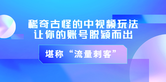 【副业项目3652期】稀奇古怪的中视频玩法，让你的账号脱颖而出，堪称“流量刺客”（图文+视频)-行行副业