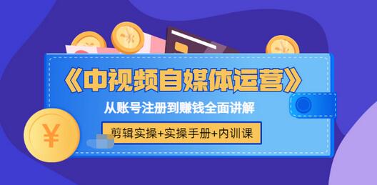 【副业项目3715期】中视频自媒体运营实操+实操手册+内训课，从账号注册到赚钱全面讲解-行行副业