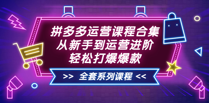 【副业项目3861期】拼多多运营课程合集：从新手到运营进阶，拼多多新手开店教程视频-行行副业