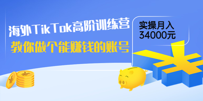 【副业项目4025期】海外TikTok高阶训练营：教你做个能赚钱的账号，实操月入34000元-行行副业