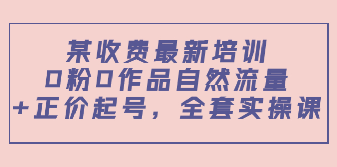【副业项目4039期】某收费最新培训：0粉0作品自然流量+正价起号，全套实操课-行行副业
