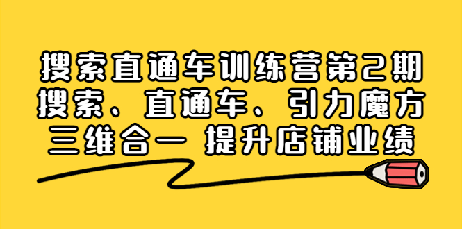 【副业项目4206期】搜索直通车训练营第2期：搜索、直通车、引力魔方三维合一 提升店铺业绩-行行副业