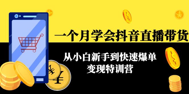 【副业项目4577期】一个月学会抖音直播带货：从小白新手到快速爆单变现特训营(63节课)-行行副业