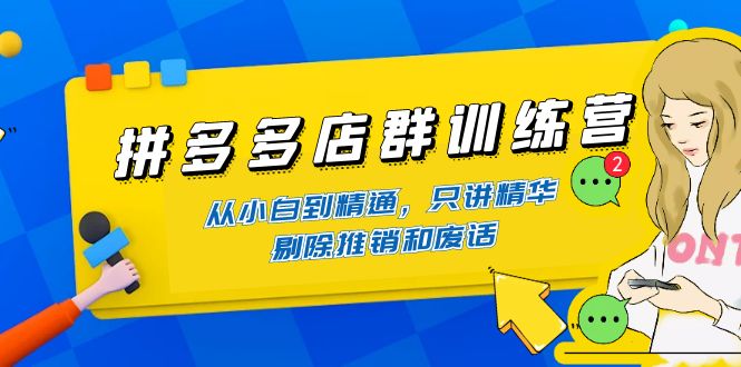 【副业项目4593期】98K电商学院·拼多多店群培训课，0基础也能学，从入门到精通-价值2499元-行行副业