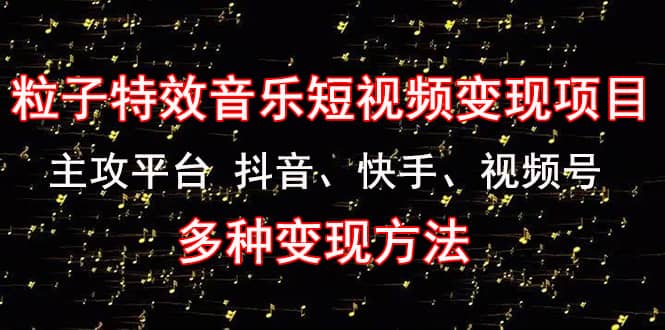 【副业项目4821期】《粒子特效音乐短视频变现项目》主攻平台 抖音、快手、视频号 多种变现方法-行行副业