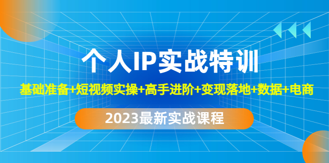 【副业项目4959期】2023个人IP实战特训：基础准备+短视频实操+高手进阶+变现落地+数据+电商-行行副业
