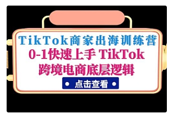 【副业项目5013期】TikTok商家出海训练营：0-1快速上手 TikTok跨境电商底层逻辑-行行副业