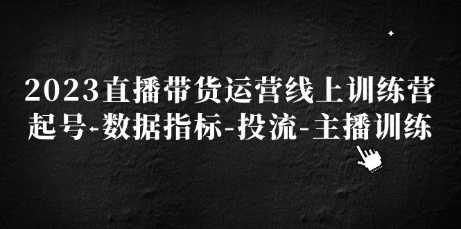 【副业项目5282期】2023直播带货运营线上训练营，起号-数据指标-投流-主播训练-行行副业