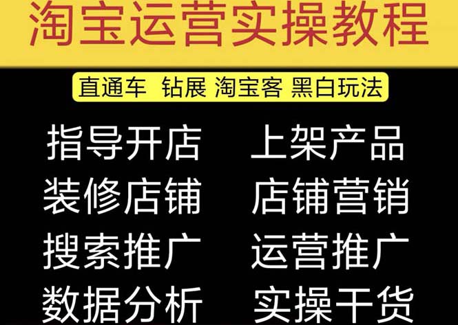 【副业项目5247期】2023淘宝开店教程0基础到高级全套视频网店电商运营培训教学课程（2月更新）-行行副业