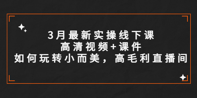【副业项目5675期】3月最新实操线下课高清视频+课件，如何玩转小而美，高毛利直播间-行行副业