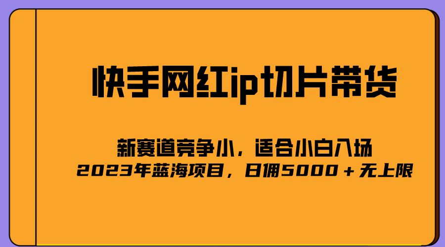 【副业项目5464期】2023爆火的快手网红IP切片，号称日佣5000＋的蓝海项目，二驴的独家授权-行行副业