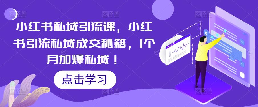 【副业项目5470期】小红书私域引流课，小红书引流私域成交秘籍，1个月加爆私域！-行行副业