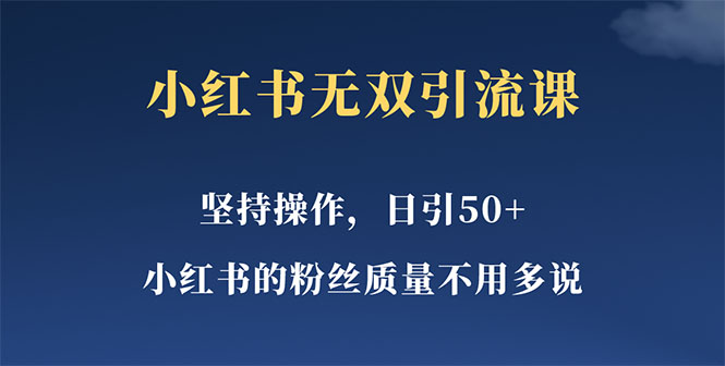 【副业项目5739期】小红书无双课一天引50+女粉，不用做视频发视频，小白也很容易上手拿到结果-行行副业
