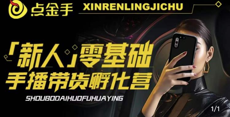【副业项目6097期】2023点金手·新人零基础手播带货孵化营：账号运营篇+主播话术篇+数据流量篇等-行行副业