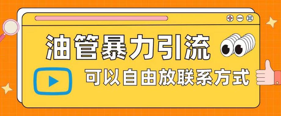 【副业项目6166期】油管暴力引流，可以自由放联系方式【揭秘】-行行副业