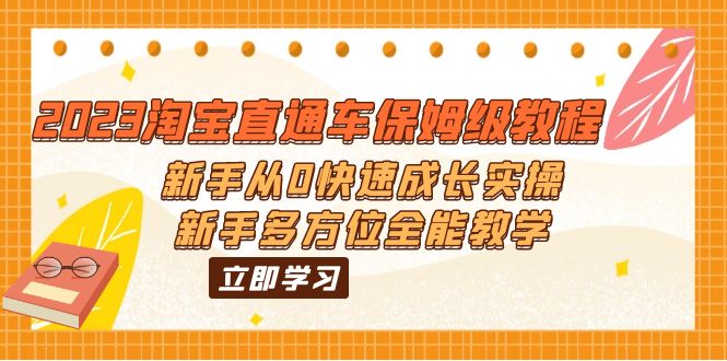 【副业项目6346期】2023淘宝直通车保姆级教程：新手从0快速成长实操，新手多方位全能教学-行行副业