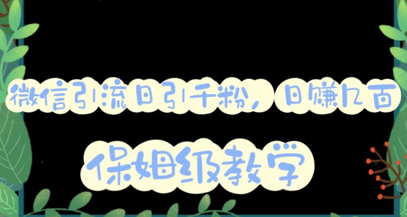 【副业项目6091期】微信互推圈半自动引流方案，矩阵操作日引千人思路【详细视频教程】-行行副业