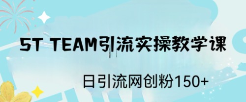 【副业项目6745期】ST TEAM引流实操课，日引流网创粉100+-行行副业