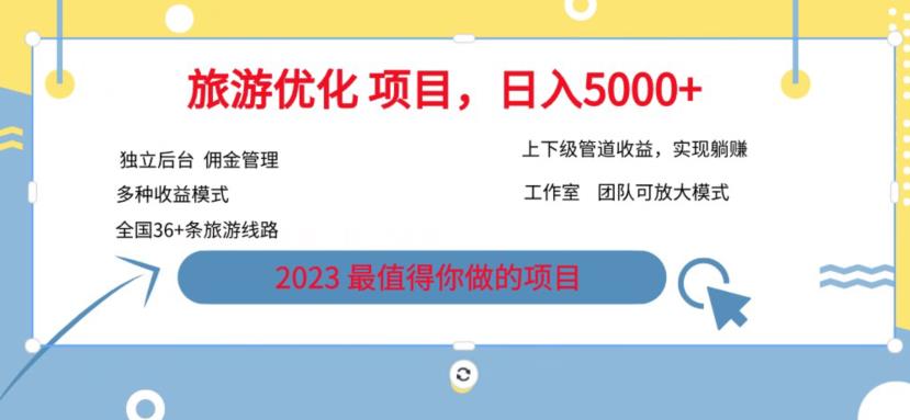 【副业项目6884期】旅游项目最新模式，独立后台+全国35+线路，日入5000+【揭秘】-行行副业