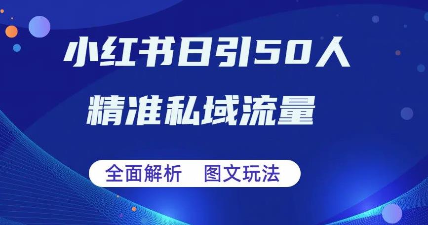 【副业项目6772期】全面解析小红书图文引流日引50私域流量【揭秘】-行行副业