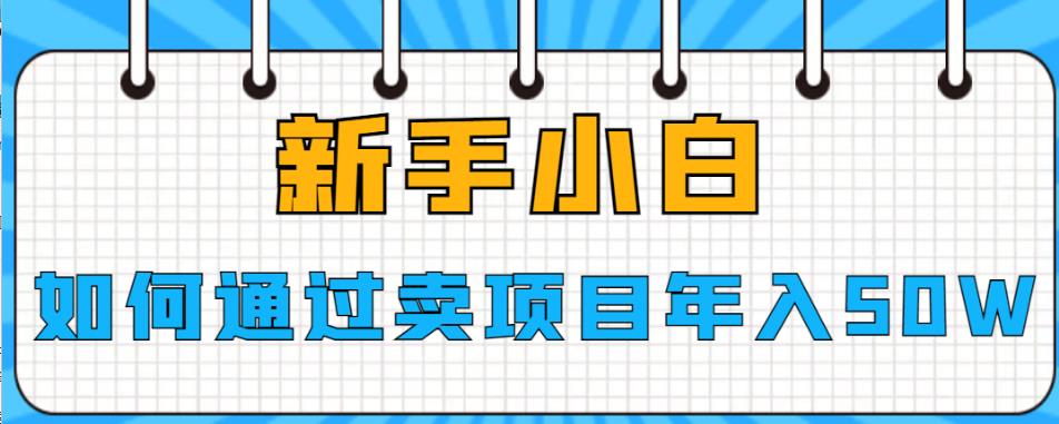 【副业项目6774期】新手小白如何通过卖项目年入50W【揭秘】-行行副业