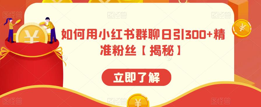 【副业项目6389期】如何用小红书群聊日引300+精准粉丝【揭秘】-行行副业