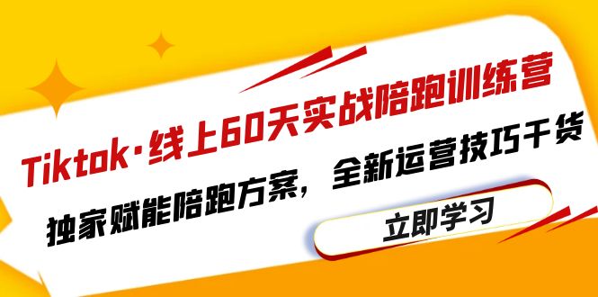 【副业项目6403期】Tiktok·线上60天实战陪跑训练营，独家赋能陪跑方案，全新运营技巧干货-行行副业