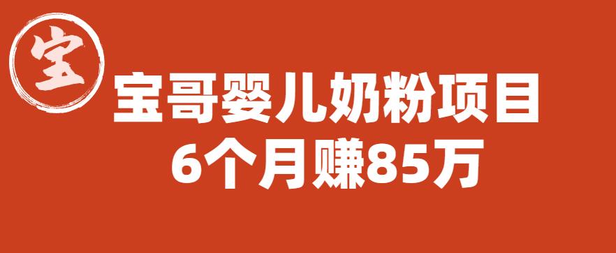 【副业项目6416期】宝哥婴儿奶粉项目，6个月赚85w【图文非视频】【揭秘】-行行副业