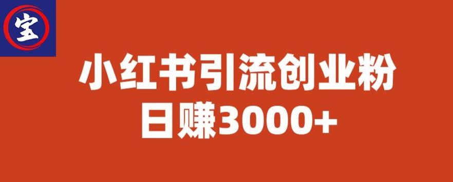【副业项目6676期】宝哥小红书引流创业粉，日赚3000+【揭秘】-行行副业