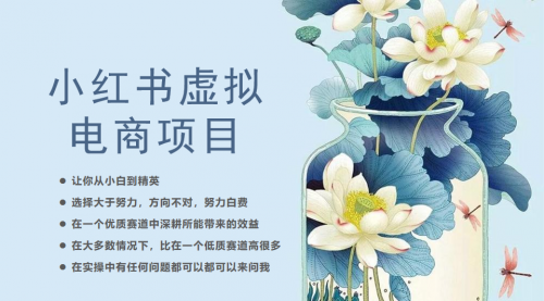 【副业项目6786期】小红书虚拟电商从0到1，让你从小白到精英（20节实操课程）-行行副业