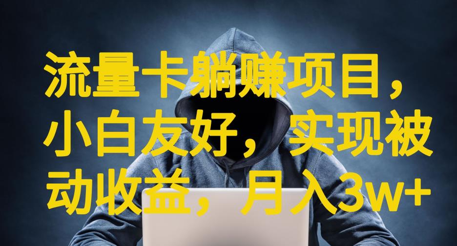 【副业项目6842期】流量卡躺赚项目，小白友好，开设后台，实现被动收益，只要出卡，就能一直赚钱，利润高昂【揭秘】-行行副业