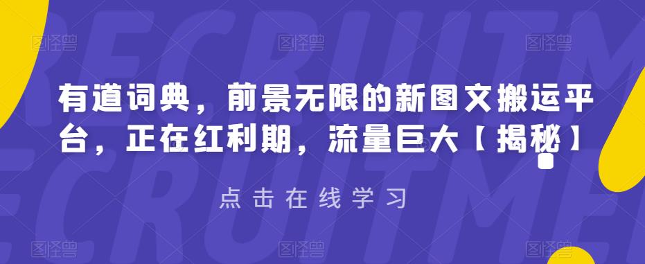 【副业项目6843期】有道词典，前景无限的新图文搬运平台，正在红利期，流量巨大【揭秘】-行行副业