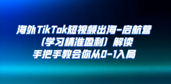 【副业项目7331期】海外TikTok短视频出海-启航营（学习精准盈利）解读，手把手教会你从0-1入局-行行副业