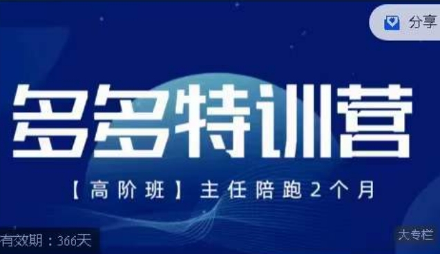 【副业项目7488期】纪主任·多多特训营高阶班，拼多多最新玩法技巧落地实操-行行副业