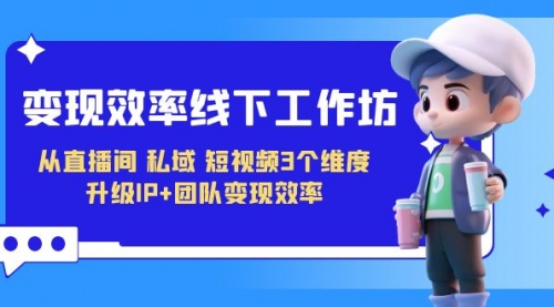 【副业项目7241期】变现-效率线下工作坊，从直播间、私域、短视频3个维度 升级IP+团队变现效率-行行副业