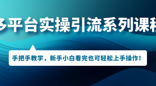【副业项目7293期】多平台实操引流系列课程，手把手教学，新手小白看完也可轻松上手引流操作！-行行副业