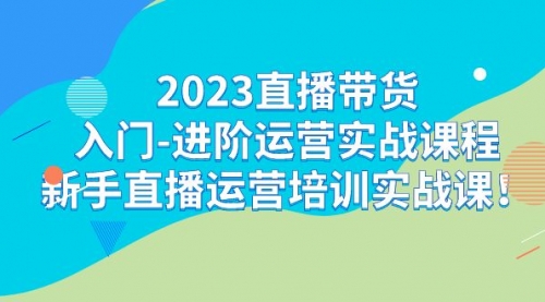【副业项目7300期】2023直播带货入门-进阶运营实战课程：新手直播运营培训实战课-行行副业