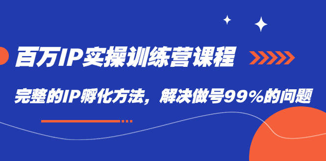 【副业项目7564期】百万IP实战训练营课程，完整的IP孵化方法，解决做号99%的问题-行行副业