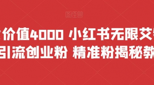 【副业项目7956期】价值4000 小红书无限艾特暴力引流创业粉 精准粉揭秘教程-行行副业