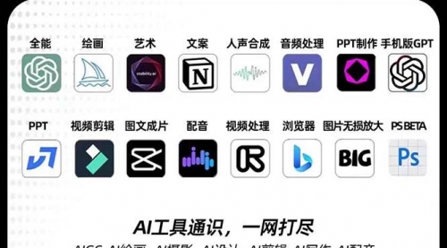 【副业项目7989期】AIGC-全能特训营第3期：一次掌握14大主流AI工具，A1工具通识，一网打尽-行行副业